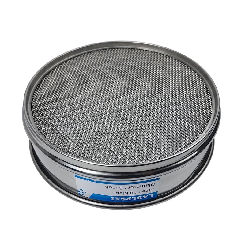 LABLPSAI 10 Mesh Lab Sieves 8" Diameter 304 Stainless Steel Wire Cloth Test Sieve for Industrial Laboratory Home - Image 2